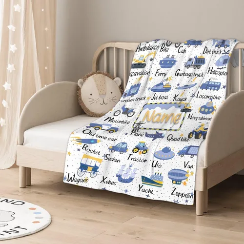 Vista 2 de Manta de bebé personalizada para niñas y niños, manta de bebé personalizada con nombre para niños pequeños, bebés, baby shower, recién nacidos