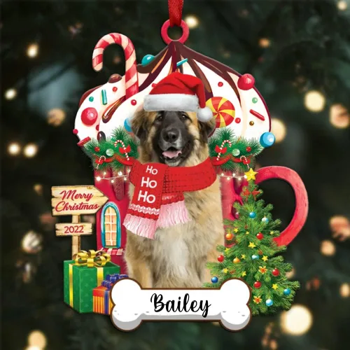 Vista 8 de Amantes de los perros de Navidad – Navidad de perros disponibles para muchos perros Shi Tzu – Adorno con forma personalizada, adorno de Navidad