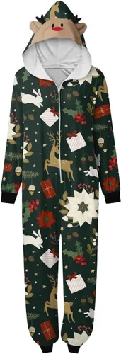Vista 2 de Pijamas de Navidad a juego para la familia, conjunto de pijamas de Navidad, lindos pijamas de alce, pantalones de pijama de árbol de Navidad
