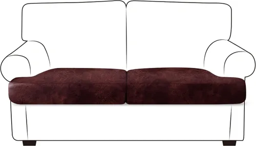 Vista 26 de ANARACHON Fundas de cojín de sofá con aspecto de cuero, juego de fundas de asiento de sofá, protector de muebles para sillón seccional, sofá biplaza