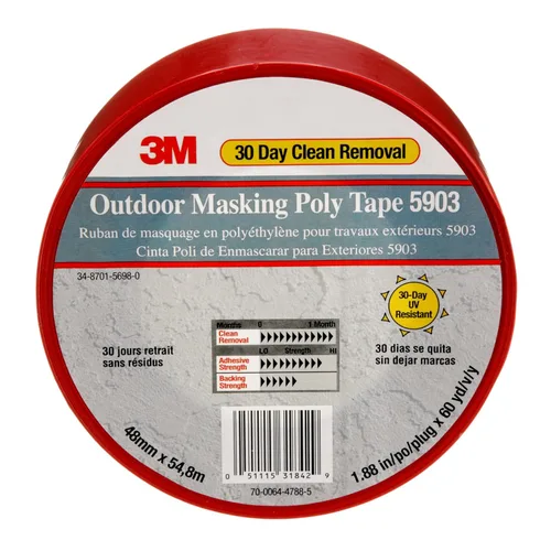 Vista 5 de 3M Cinta adhesiva y estuco para exteriores 5959, roja, 1.890 in x 134.8 ft, 12,0 mil