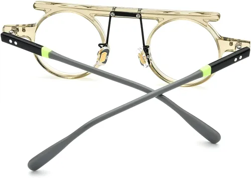 Vista 6 de HEPIDEM Marco de gafas de acetato para hombre gafas redondas retro para mujer gafas ópticas