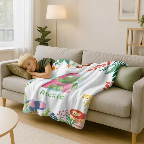 Vista 5 de Manta de bebé personalizada con nombre, manta de nombre personalizado para niños, mantas de franela suave en Pascua, regalos personalizados de bebé
