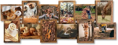 Vista 10 de J.M.Deco 12 marcos de fotos de collage de apertura para decoración de pared, juego de marcos de fotos de 4 x 6 pulgadas para decoración