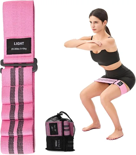 Vista 7 de Adjustable Fabric Resistance Bands for Squats, Glutes & Legs – 5 Levels of Customizable Size, Width & Tension, Non-Slip Booty Bands for Men and