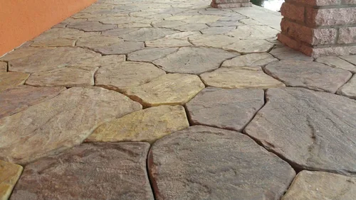 Vista 3 de Vendido Moldes de hormigón 4 piezas Moldes de plástico Fundición de hormigón pavimentación Jardín Senderos Piedra Patio # S34-4 Grande