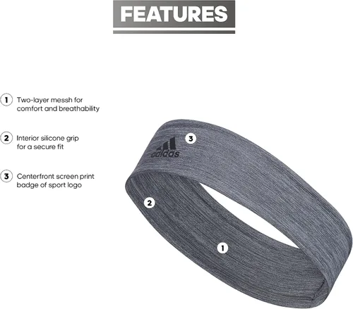 Vista 2 de adidas Womens Alphaskin 2.0 Elastic Headband Discontinued