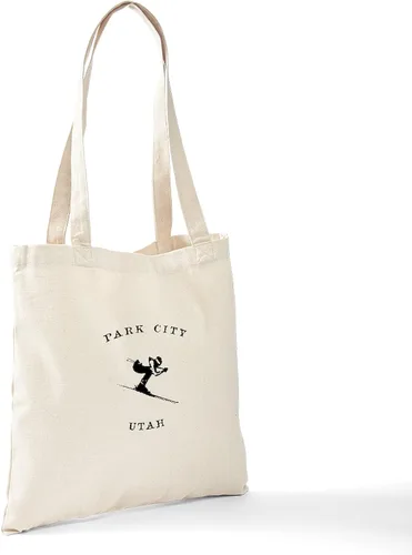 Vista 6 de CafePress Park City Utah Bolsa de esquí reutilizable de lona beige natural