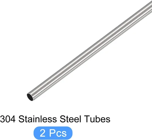 Vista 5 de METALLIXITY Tubo de acero inoxidable 304 (0.126 in de diámetro exterior x 0.008 in de pared T x 11.811 in de largo), 2 piezas, tubo recto