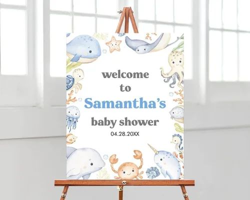 Vista 5 de Letrero de bienvenida de baby shower, cartel de bienvenida de baby shower, cartel de bienvenida de safari para baby shower, cartel de bienvenida