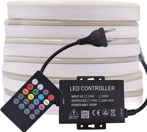 Vista 7 de AC 110-130V 1500W Bluetooth Música IR Control remoto RGB controlador con 40 teclas remoto para 5050 2835 LED Neon Rope Strip Light
