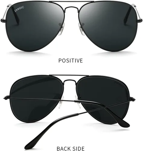 Vista 4 de Gafas de sol con lente de aviador, estilo militar, protección UV400, para hombres y mujeres