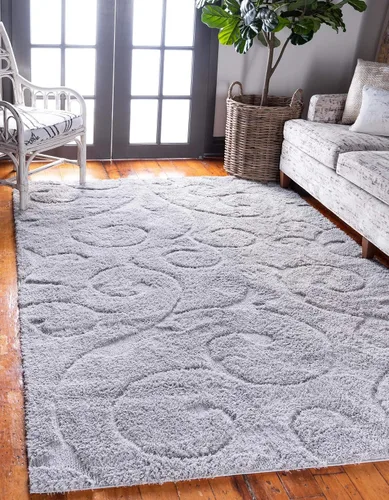 Vista 27 de Rugs.com - Alfombra de la colección Botanical Shag, alfombra de pelo de 4 x 6 pies color beige perfecta para salas de estar, comedores grandes