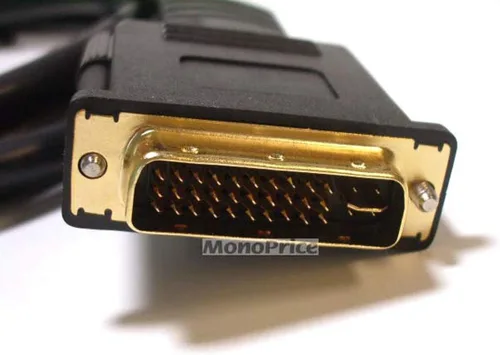 Vista 4 de Monoprice Cable adaptador HDMI a DVI de alta velocidad 22AWG CL2 de 25 pies - Negro