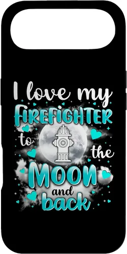 Vista 27 de Firefighter Wife I love my husband to the moon and back - Carcasa para iPhone 16