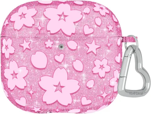 Vista 39 de VELVET CAVIAR Funda compatible con AirPods 4 con llavero, bonitas fundas protectoras duras de 4ª generación para mujer, diseño de lunares azules