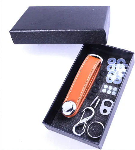 Vista 16 de Llavero compacto - Elegante y práctico organizador de llaves de bolsillo con mecanismo de bloqueo seguro. (negro)