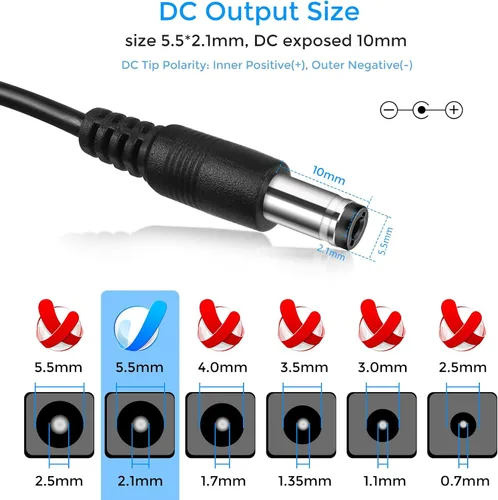 Vista 3 de LightingWill Fuente de alimentación de 12V, adaptador de alimentación de 12W, fuente de alimentación de 110V CA a 12V 1A CC, transformador