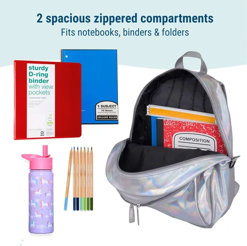Vista 5 de Wildkin - Mochila infantil de 15 pulgadas, Viajar, talla única , Holographic