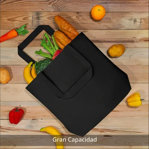 Vista 4 de TOPDesign - Paquete de 1 bolsa de lona de algodón, superfuerte, 12 onzas, bolsa para compras reutilizable, de tela, diseño moderno, en dos tonos