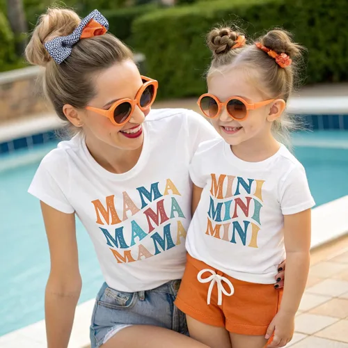 Vista 5 de Mama Mini Set Shirt, Retro Mama Shirt, Mommy and me Shirt, Matching Mommy and Me Shirt, Mommy and Me Outfits, Mom and Daughter Shirts, Mothers Day