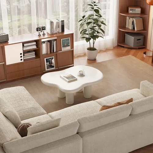 Vista 8 de Mesa auxiliar de 35.4 pulgadas, mesa central irregular moderna