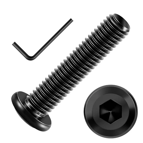 Vista 71 de Mywish M5 x 8mm 20 piezas de tornillos de cabeza plana con rosca hexagonal, pernos de acero inoxidable 304 para muebles con rosca completa, óxido