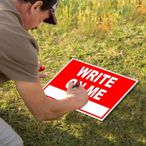 Vista 7 de Babyproofing Services Write On Me Red 18x24 in Double Sided Yard Road Sign w/Stand
