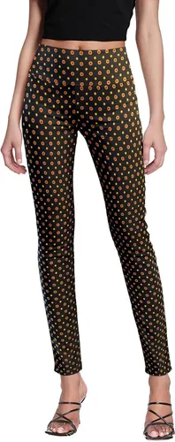 Vista 22 de Hybrid & Company Pantalón elástico súper cómodo con cintura elástica completa, de sarga milenaria 10571-Negro Blanco