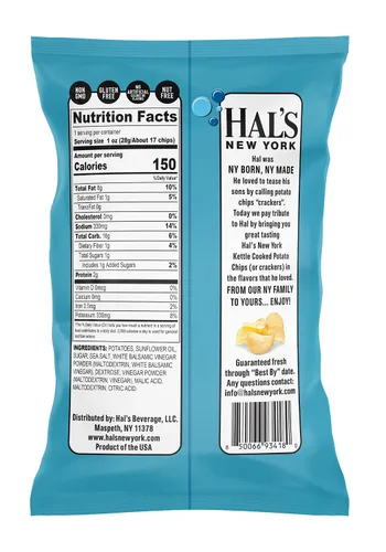 Vista 2 de Patatas fritas cocidas, sabor a sal marina y vinagre, 1 oz (paquete de 60)
