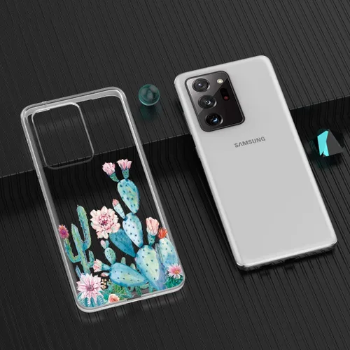 Vista 6 de Funda para Galaxy Note 20 Ultra, Note 20 Ultra para niñas y mujeres, a prueba de golpes, transparente, suave, flexible, TPU delgada, funda