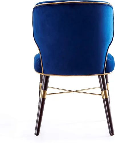 Vista 8 de Manhattan Comfort Silla de comedor Strine Velvet en color azul