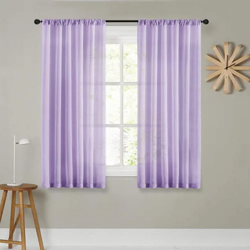 Vista 15 de MRTREES Cortinas transparentes de Aqua Blue, para cocina, de 36 pulgadas de longitud, cortinas transparentes de gasa con filtro de luz, cortinas