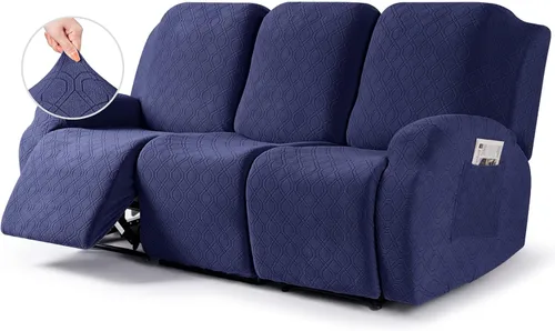 Vista 10 de VANSOFY Funda para silla reclinable, 3 piezas elásticas para silla reclinable, funda suave para silla reclinable, protector de muebles para perros