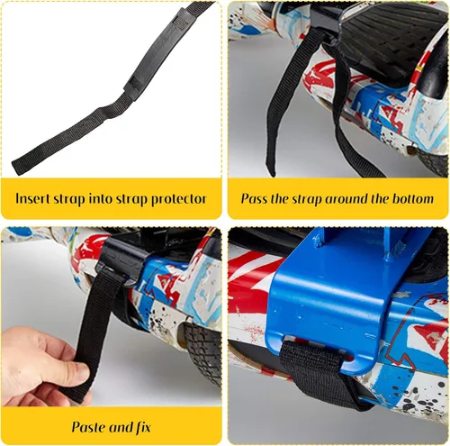 Vista 3 de 8 correas ajustables de fijación para asiento de aeropatineta y 4 correas protectoras para carrito de hoverboard, cable de sujeción de gancho