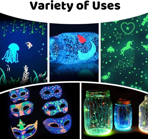 Vista 6 de Artme Pintura que brilla en la oscuridad, juego de 12 colores brillantes de 1.0 fl oz/1 oz, fluorescente brillante de larga duración, perfecta