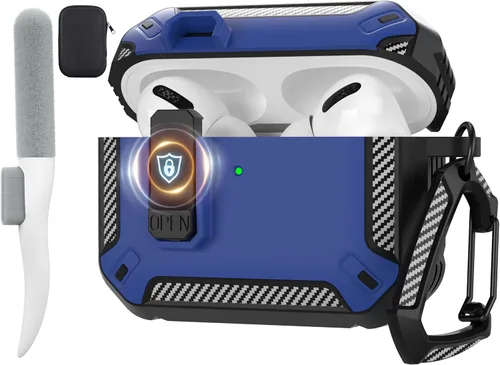Vista 16 de Maxjoy Funda para AirPods Pro 3 2025, MagSafe compatible con bloqueo automático, funda protectora a prueba de golpes con soporte para teléfono