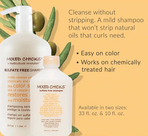 Vista 3 de Mixed Chicks Champú sin sulfato para cabello teñido y tratado químicamente, 10 onzas líquidas