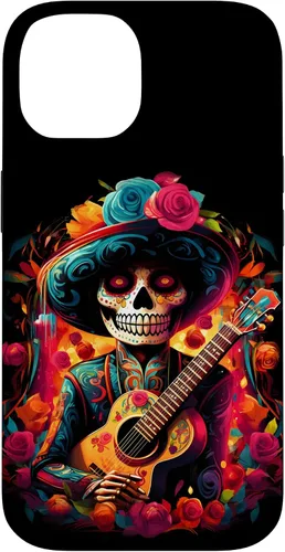 Vista 4 de iPhone 16 Sugar Skull Day of the DEAD Dia de Los Muertos Mariachi Case
