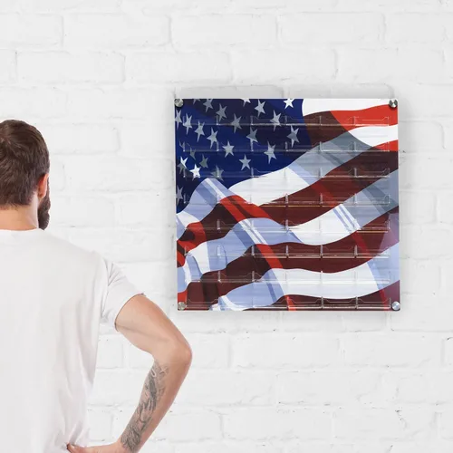 Vista 5 de Source One - Tarjetero de pared (48 bolsillos, bandera americana)