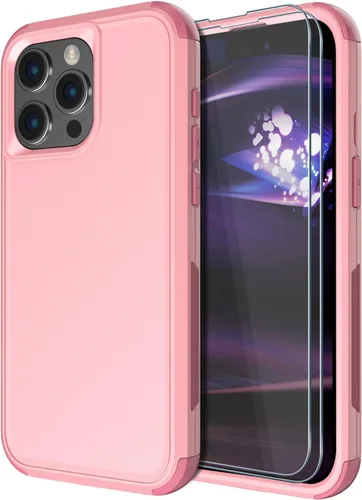 Vista 29 de Diverbox Funda para iPhone 15 Plus [a prueba de golpes] [a prueba de caídas] [protector de pantalla de vidrio templado], funda de protección