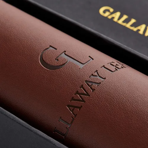 Vista 6 de GALLAWAY LEATHER Paquete de bloc de escritorio y bandeja para cartas, color marrón