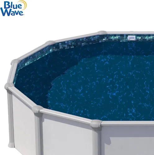 Vista 5 de Blue Wave Emerald Coast - Revestimiento redondo superpuesto de 24 pies para piscinas de pared de acero sobre el suelo, vinilo de calibre estándar