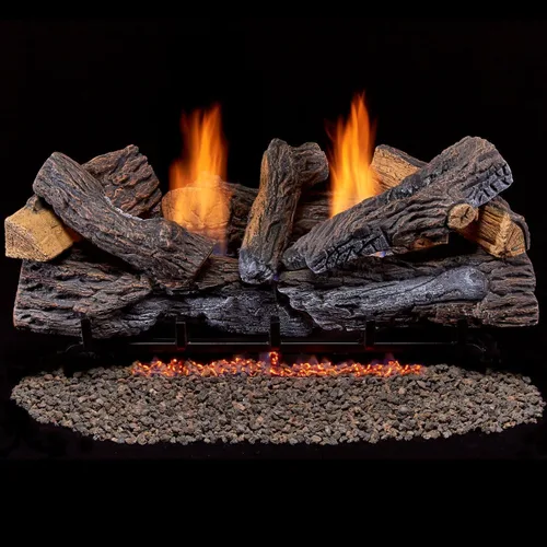Vista 7 de Duluth Forge DLS-30R-2 Juego de troncos de chimenea sin ventilación de combustible dual con control remoto, uso con gas natural o propano líquido