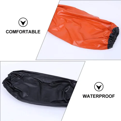 Vista 4 de EXCEART 2 pares de fundas impermeables de PVC a prueba de aceite, protector de brazo para antebrazo, protector para cocina, limpieza, lavado