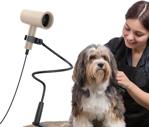 Vista 2 de Soporte para secador de pelo para perros, ajustable de 31.5 pulgadas, resistente soporte para secador, herramienta de aseo de mascotas manos libres