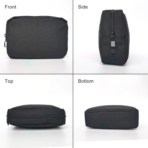 Vista 3 de Pequeña bolsa de maquillaje para bolso, paquete de 2 bolsas de viaje con cremallera, mini organizador portátil versátil para artículos de tocador