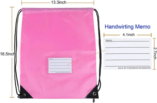 Vista 2 de CODOBON Paquete de 20 bolsas con cordón, mochila de cuerda de dibujo a granel, bolsa de bricolaje para gimnasio, deportes, bolsa para mujeres