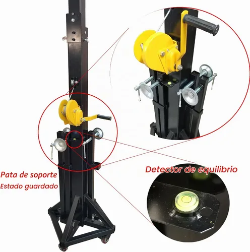 Vista 8 de TECHTONGDA Dos soportes de manivela de iluminación, sistema de iluminación LED de armadura resistente, soporte de manivela con elevadores, 19 pies