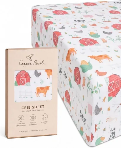 Vista 32 de Copper Pearl: Sábanas de punto prémium para cuna de bebé para niños y niñas, transpirables y suaves, sábanas ajustables para colchones estándar